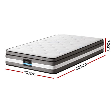 Giselle Bedding 30cm Mattress Gel Foam Pocket Spring King Single 3