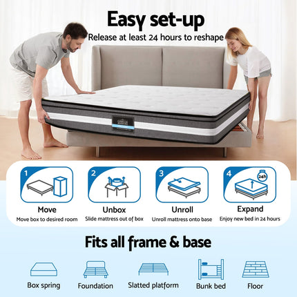 Giselle Bedding 30cm Mattress Gel Foam Pocket Spring King Single 7