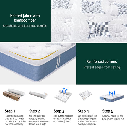 25cm Giselle Mattress Double Bed Pocket Spring Mattresses 7