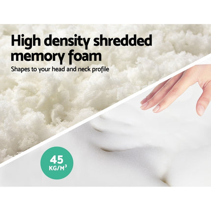 Giselle Bedding Memory Foam Pillow 13cm Thick Twin Pack 4