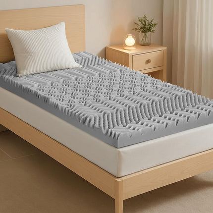 Giselle Bedding 8cm Memory Foam Mattress Topper 7-Zone Graphite King Single 7