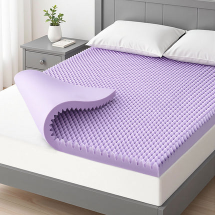 Giselle 5cm Memory Foam Mattress Topper Lavender Infused Egg Crate Pad Mat Double 7