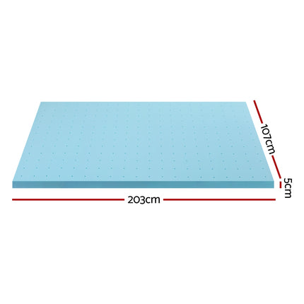 Giselle Bedding Memory Foam Mattress Topper Ventilated Cool Gel 5cm King Single 2