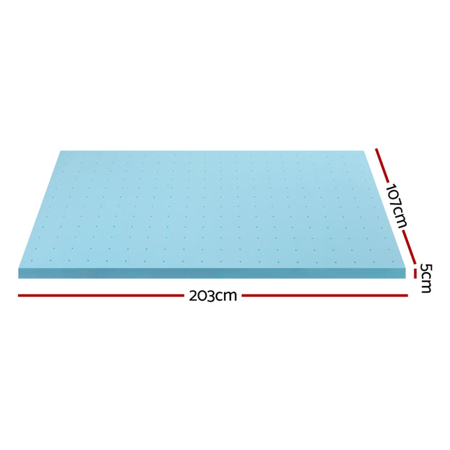 Giselle Bedding Memory Foam Mattress Topper Ventilated Cool Gel 5cm King Single 2