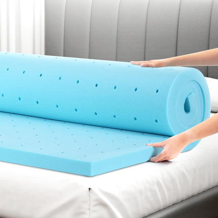 Giselle Bedding Memory Foam Mattress Topper Ventilated Cool Gel 5cm King Single 7