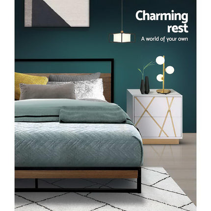 Artiss Bed Frame Double Size Metal Bed Frame DANE 7