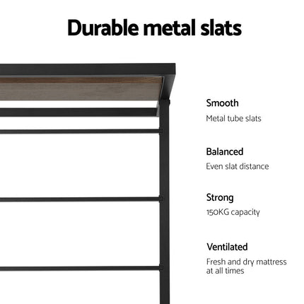 Artiss Bed Frame 2x Single Size Metal Trundle Daybed DEAN 5