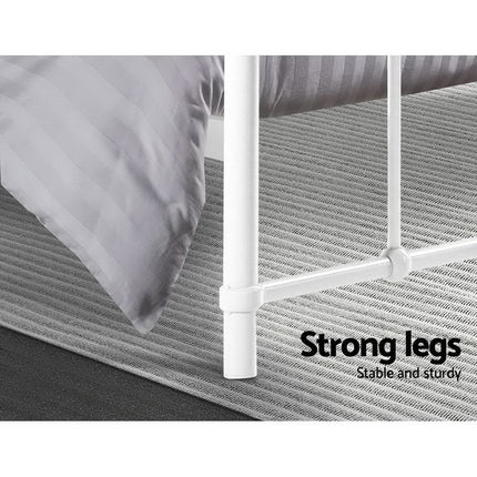 Artiss Bed Frame Metal Bed Frame LEO - Double (White) 6