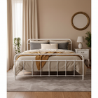 Artiss Bed Frame Metal Bed Frame LEO - Queen (White)