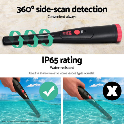Metal Detector 40MM Sensitive Handheld Pinpointer Waterproof Automatic Hunter Black 4