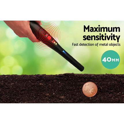 Metal Detector 40MM Sensitive Handheld Pinpointer Waterproof Automatic Hunter Black 2