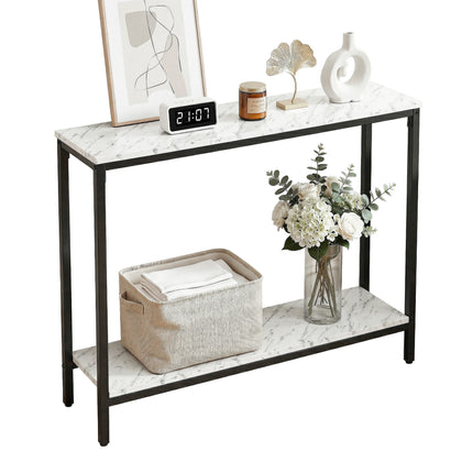 Artiss Console Table Entryway Hallway Display Desk Marble Effect White 5