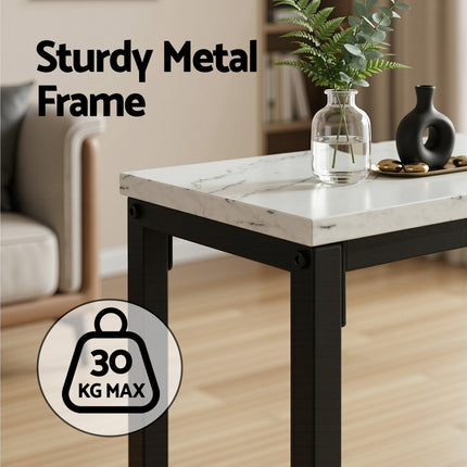 Artiss Console Table Entryway Hallway Display Desk Marble Effect White 8