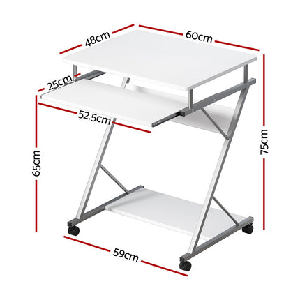 Artiss Computer Desk Keyboard Tray Shelf White 60CM 2