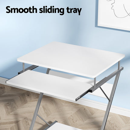 Artiss Computer Desk Keyboard Tray Shelf White 60CM 4
