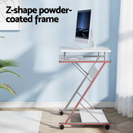 Artiss Computer Desk Keyboard Tray Shelf White 60CM 5