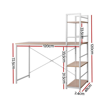 Artiss Computer Desk Shelf Oak 120CM 2
