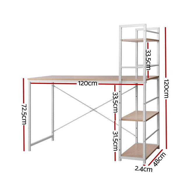 Artiss Computer Desk Shelf Oak 120CM 2