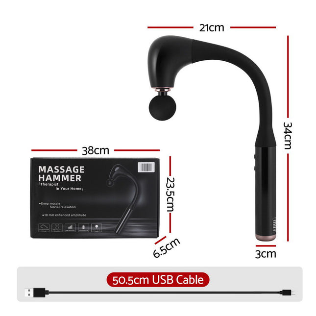 Everfit Massage Gun U-shaped Extended Handle Percussion Massager 4 Heads 2