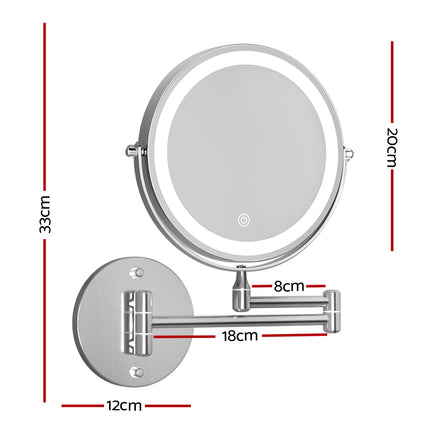 Embellir Extendable Makeup Mirror 10X Magnifying Double-Sided Bathroom Silver 2