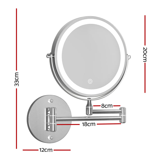 Embellir Extendable Makeup Mirror 10X Magnifying Double-Sided Bathroom Silver 2