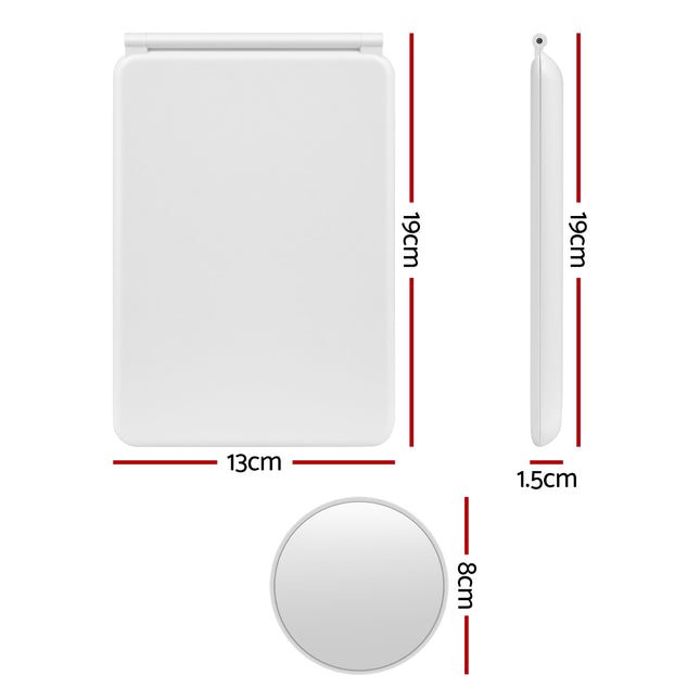Embellir Portable Travel Makeup Mirror Rechargeable Makeup Mirror with Lights 10x Magnifier White 2