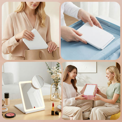 Embellir Portable Travel Makeup Mirror Rechargeable Makeup Mirror with Lights 10x Magnifier White 8