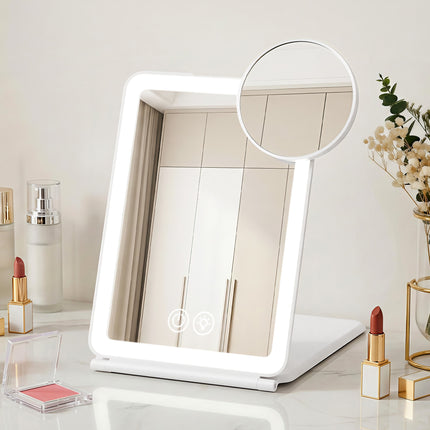 Embellir Portable Travel Makeup Mirror Rechargeable Makeup Mirror with Lights 10x Magnifier White 9