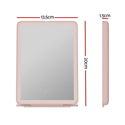 Embellir Compact Makeup Mirror w/ LED Light Portable Foldable Travel Beauty Pink 2