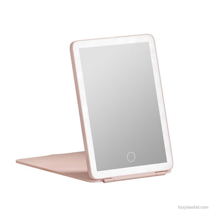 Embellir Compact Makeup Mirror w/ LED Light Portable Foldable Travel Beauty Pink