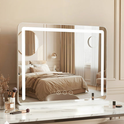 Embellir Makeup Mirror 60x50cm Hollywood Vanity with LED Light Tabletop White 7