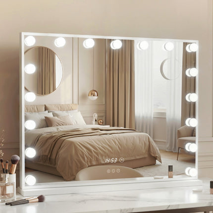 Embellir Makeup Mirror 80x60cm Hollywood Vanity with LED Light Tabletop White 7
