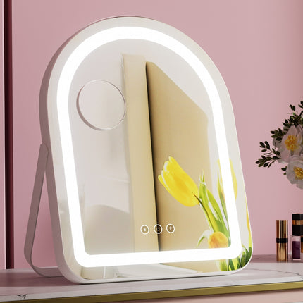 Embellir Makeup Mirror 35x45cm Dressing Vanity LED Stripe Light with 5x Magnification Rotation White Arch 7