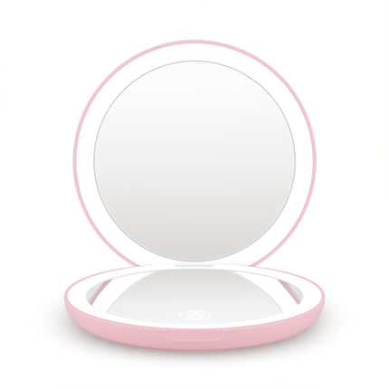 Embellir LED Compact Mirror Lighted Travel Makeup Mirror Pocket-Sized 1x 10x Magnification Round Pink 3