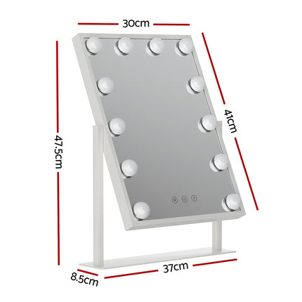 Embellir Makeup Mirror 30x41cm Hollywood Vanity with LED Light Rotation Tabletop 2