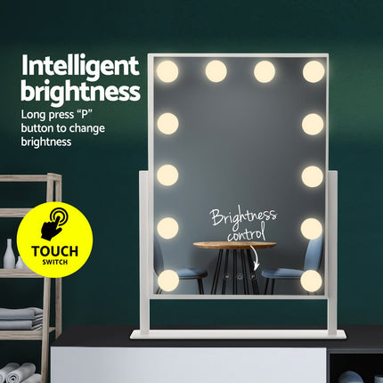 Embellir Makeup Mirror 30x41cm Hollywood Vanity with LED Light Rotation Tabletop 5