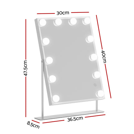 Embellir Bluetooth Makeup Mirror 30x40cm Hollywood Vanity with LED Light White 2