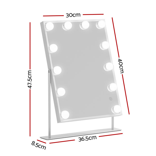 Embellir Bluetooth Makeup Mirror 30x40cm Hollywood Vanity with LED Light White 2