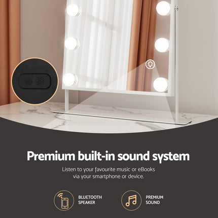 Embellir Bluetooth Makeup Mirror 30x40cm Hollywood Vanity with LED Light White 6