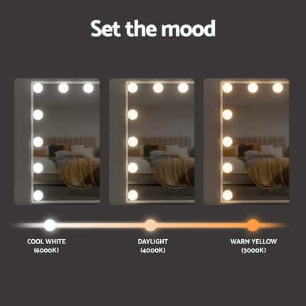 Embellir Bluetooth Makeup Mirror 30x40cm Hollywood Vanity with LED Light White 7