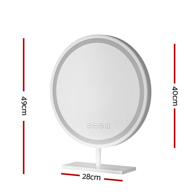 Embellir Makeup Mirror 40x40cm Hollywood Vanity with LED Light Tabletop Round 2