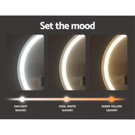 Embellir Makeup Mirror 40x40cm Hollywood Vanity with LED Light Tabletop Round 6