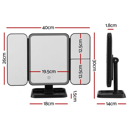 Embellir LED Makeup Mirror Tri-fold Lighted Vanity Mirrors 1X2X3X Magnifications 2