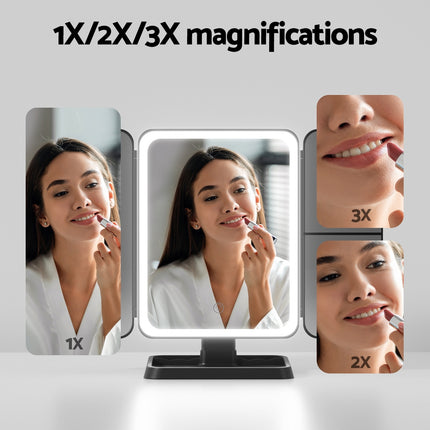Embellir LED Makeup Mirror Tri-fold Lighted Vanity Mirrors 1X2X3X Magnifications 5