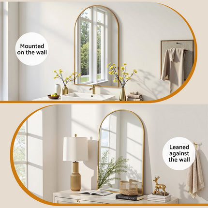 Embellir 86x50cm Arched Wall Mirror Vanity Makeup Home Decor 6