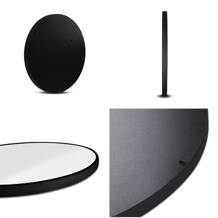 Embellir 2 Wall Mirror Makeup 50cm Home Decor Framed Mirrors Bathroom Round Black 3