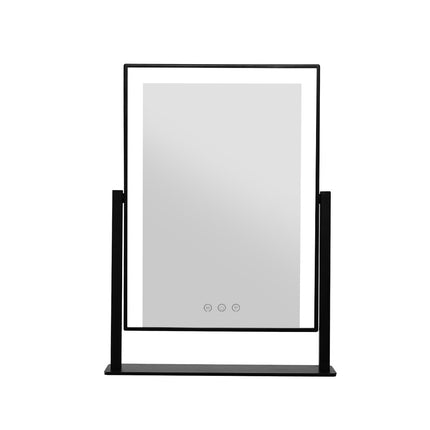Embellir Makeup Mirror 25x30cm Hollywood Vanity with LED Light Rotation Black 3