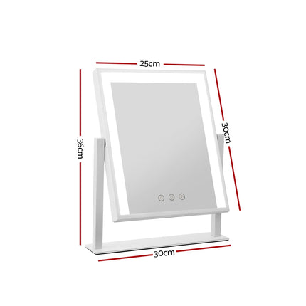 Embellir Makeup Mirror 25x30cm Hollywood Vanity with LED Light Rotation White 2