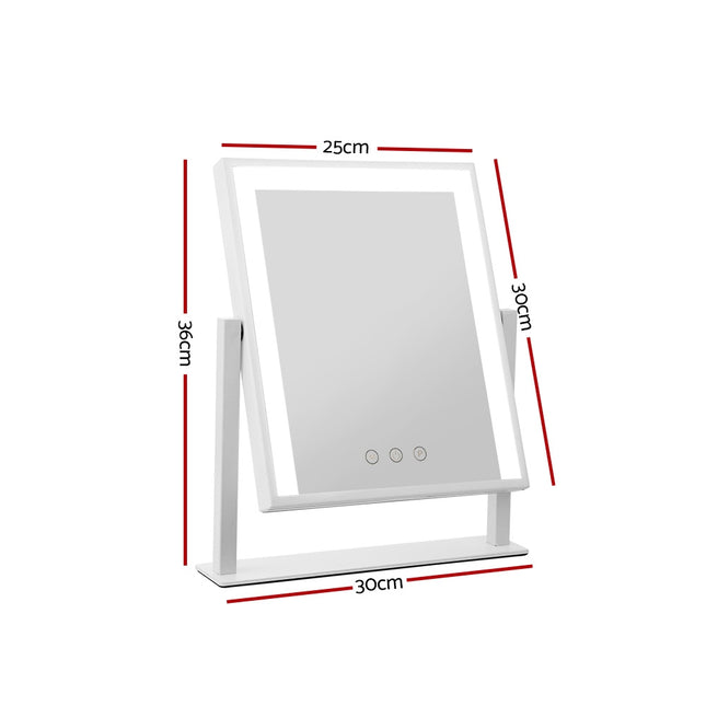 Embellir Makeup Mirror 25x30cm Hollywood Vanity with LED Light Rotation White 2