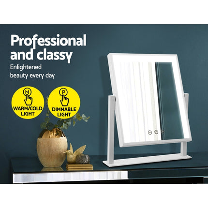 Embellir Makeup Mirror 25x30cm Hollywood Vanity with LED Light Rotation White 5